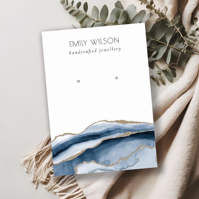 Abstrakt Agate Gold Navy Stuhlvorführung Visitenkarte (Von Creator hochgeladen)