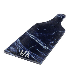 Abstrakt Agate Navy Blauer Marmorwirl Schneidebrett