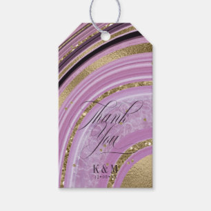 Abstrakt Agate Wedding Danke Mauve ID827 Geschenkanhänger