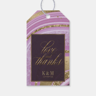 Abstrakt Agate Wedding Danke Mauve ID827 Geschenkanhänger