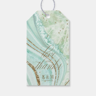 Abstrakt Agate Wedding Danke Mint ID827 Geschenkanhänger