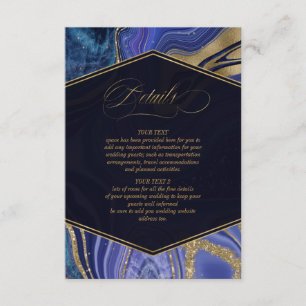 Abstrakt Agate Wedding Details Mitternacht ID827 Begleitkarte