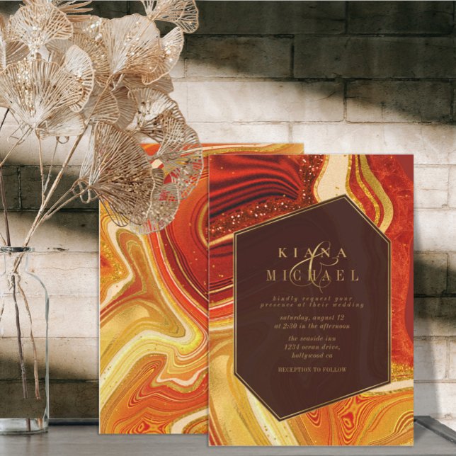 Abstrakt Agate Wedding Hot Orange ID827 (Von Creator hochgeladen)