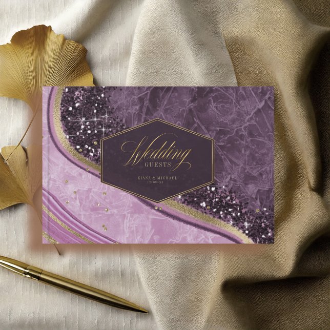 Abstrakt Agate Wedding Mauve ID827 Gästebuch (Von Creator hochgeladen)