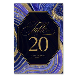 Abstrakt Agate Wedding Midnight ID827 Tischnummer