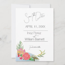 Abstrakt Aloha Watercolor Floral Save the Date
