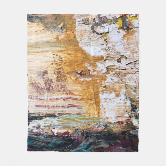 Abstrakt Altes Gemälde knackte Textur abstrakt, wi Fleecedecke (Vorderseite)