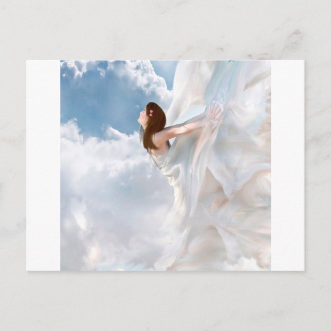 Abstrakt Angel Cloudy Flutter Dress Postkarte (Vorderseite)