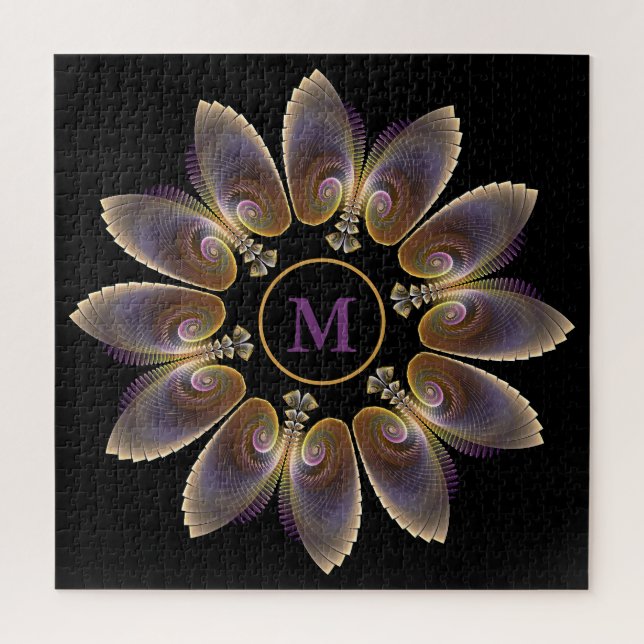 Abstrakt Angel Wings Mandala Fraktal Monogram (Vertikal)