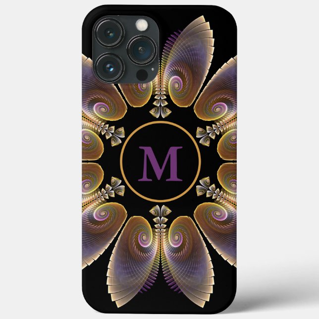 Abstrakt Angel Wings Mandala Fraktal Monogram Case-Mate iPhone Hülle (Rückseite)