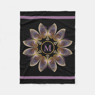 Abstrakt Angel Wings Mandala Fraktal Monogram Fleecedecke