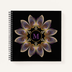 Abstrakt Angel Wings Mandala Fraktal Monogram Notizbuch