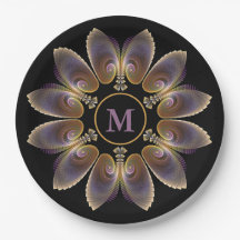 Abstrakt Angel Wings Mandala Fraktal Monogram