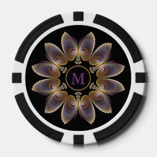 Abstrakt Angel Wings Mandala Fraktal Monogram Pokerchips