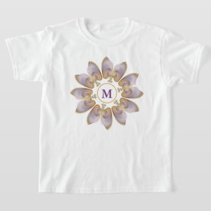 Abstrakt Angel Wings Mandala Fraktal Monogram T-Shirt