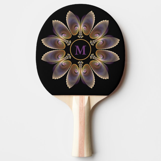 Abstrakt Angel Wings Mandala Fraktal Monogram Tischtennis Schläger (Vorderseite)