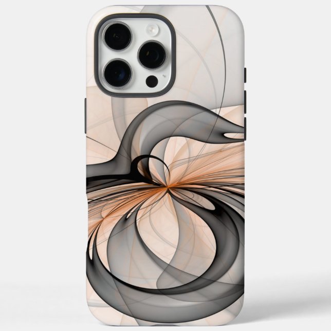 Abstrakt Anthracite Grau Siena Modernes Fraktal Ku iPhone 16 Pro Max Hülle (Rückseite)