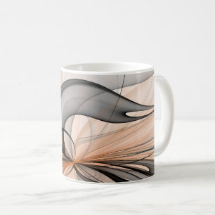 Abstrakt Anthracite Grau Siena Modernes Fraktal Ku Kaffeetasse