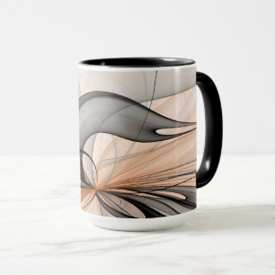 Abstrakt Anthracite Grau Siena Modernes Fraktal Ku Tasse