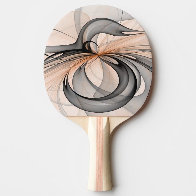 Abstrakt Anthracite Grau Siena Modernes Fraktal Ku Tischtennis Schläger (Vorderseite)