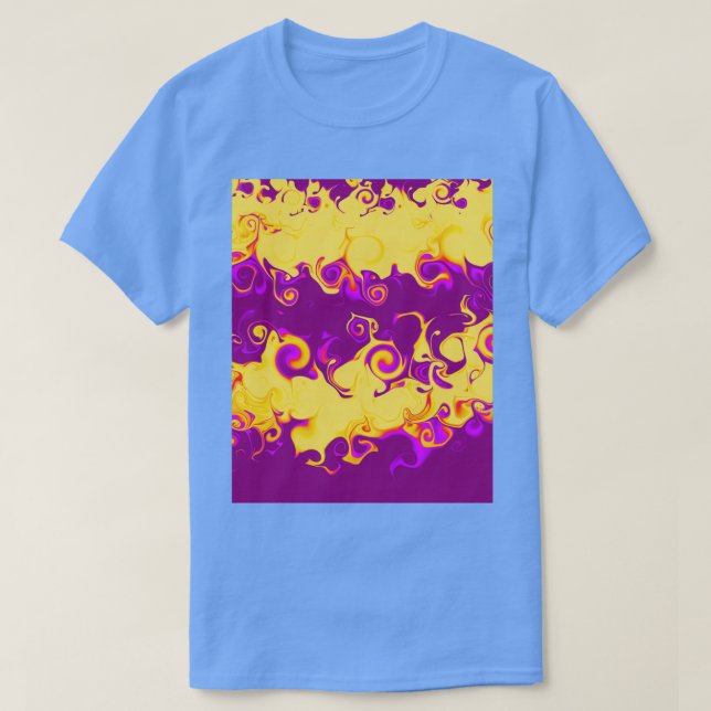 Abstrakt Art. 6 Gefährliches Gelb und Lila T-Shirt (Design vorne)