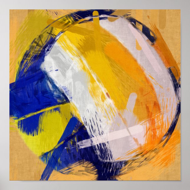 Abstrakt Art Beach Volleyball Poster (Vorne)