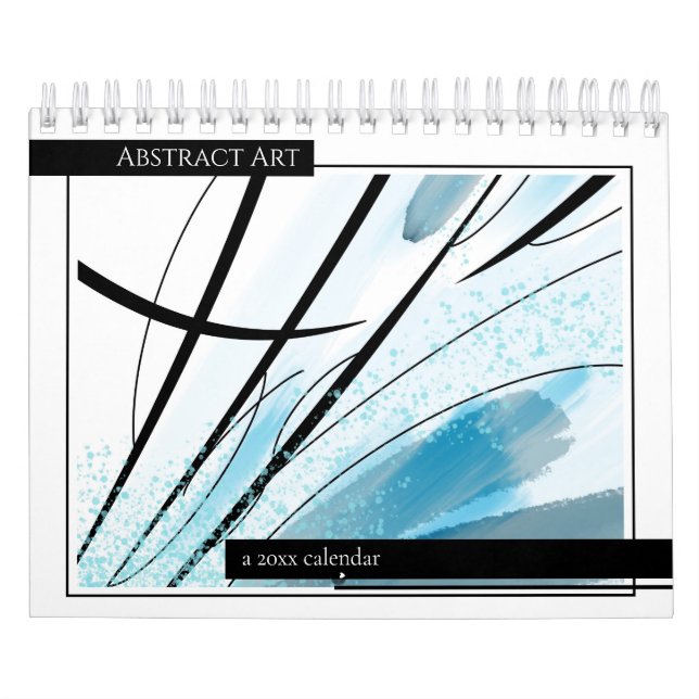 Abstrakt Art Black Line Modern Artwork Color Kalender (Titelbild)