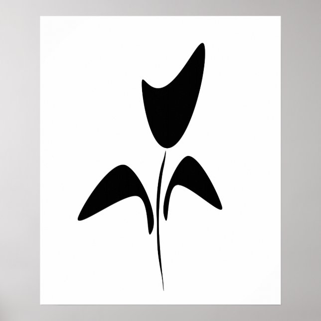 Abstrakt Art Black Tulip Poster (Vorne)