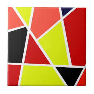 Abstrakt Art Black Yellow Coral Minimalismus Fliese