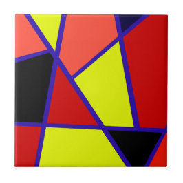 Abstrakt Art Black Yellow Coral Minimalismus Fliese