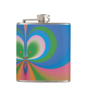 Abstrakt Art Blue Butterfly Flachmann