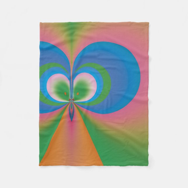 Abstrakt Art Blue Butterfly Fleecedecke (Vorderseite)