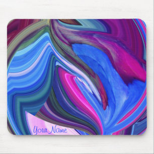 Abstrakt Art Blue N Pink Leaf Mouse Pad Mousepad