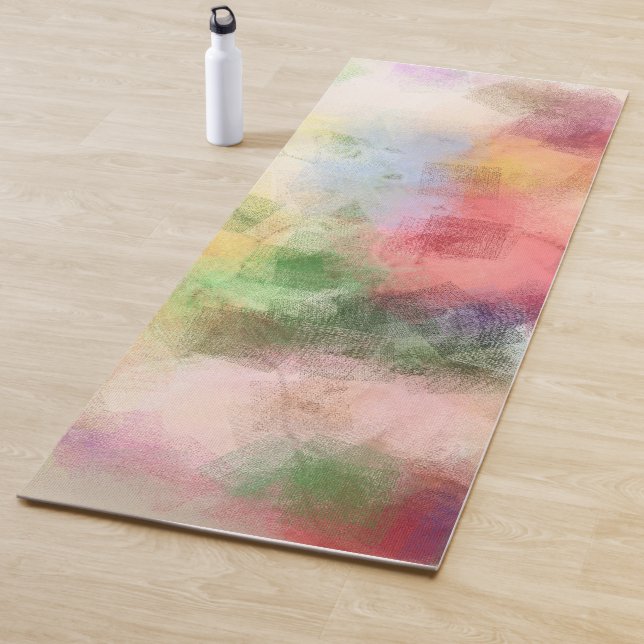 Abstrakt Art Blue Red Lila Gelbe Farbe Yogamatte (Beispiel)