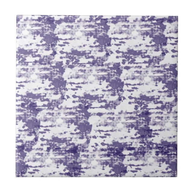 Abstrakt Art Blue White Minimalismus Fliese (Vorderseite)