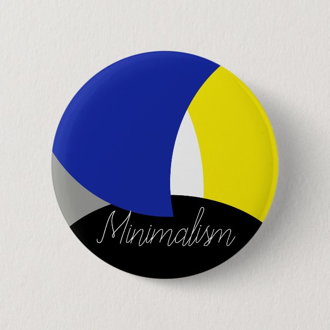 Abstrakt Art Blue Yellow Button (Vorderseite)