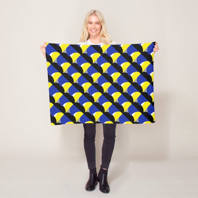Abstrakt Art Blue Yellow Fleecedecke (Beispiel)