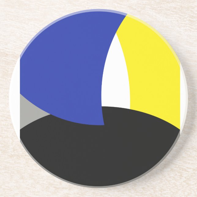 Abstrakt Art Blue Yellow Getränkeuntersetzer (Vorne)