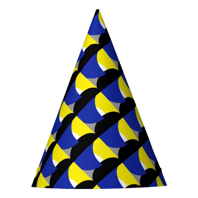Abstrakt Art Blue Yellow Partyhütchen (Vorderseite)