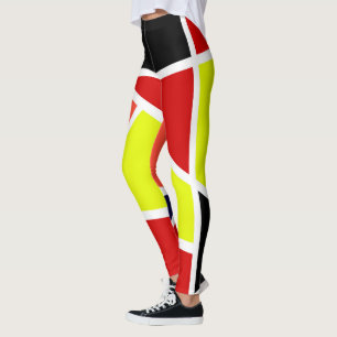 Abstrakt Art Blue Yellow Red Minimal Leggings