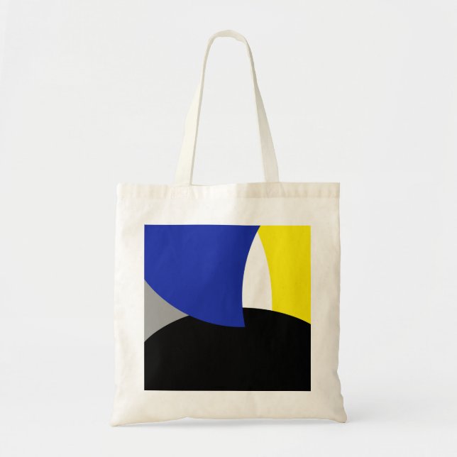Abstrakt Art Blue Yellow Tragetasche (Vorne)