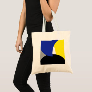 Abstrakt Art Blue Yellow Tragetasche