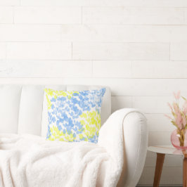 Abstrakt Art Blue Yellow White Minimal Kissen