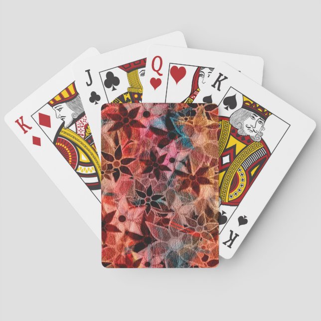 Abstrakt Art Blume Muster #2 Spielkarten (Rückseite)