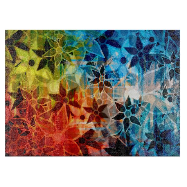 Abstrakt Art Blume Muster #4 Schneidebrett (Vorderseite)