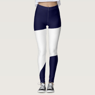 Abstrakt Art Bold Dark Blue White Leggings