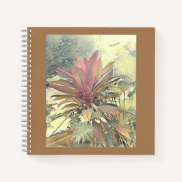 Abstrakt Art Botanischer Garten Wasserfarbe Bush G Notizbuch