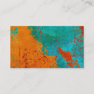 Abstrakt Art Business Cards Orange Red Blue Green Visitenkarte