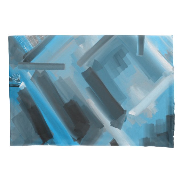 Abstrakt Art Contemporary Blue Shades Kissenbezug (Vorderseite)