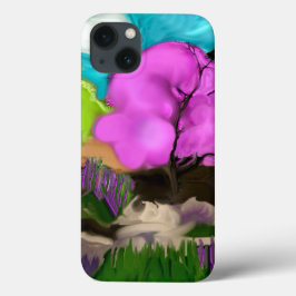 Abstrakt Art Cotton Candy Trees iPhone 13 Hülle